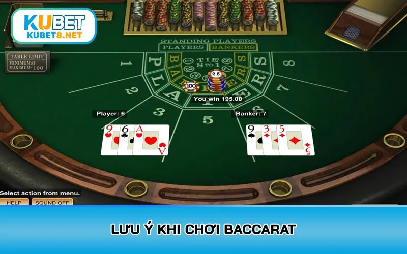 Lưu ý khi chơi Baccarat