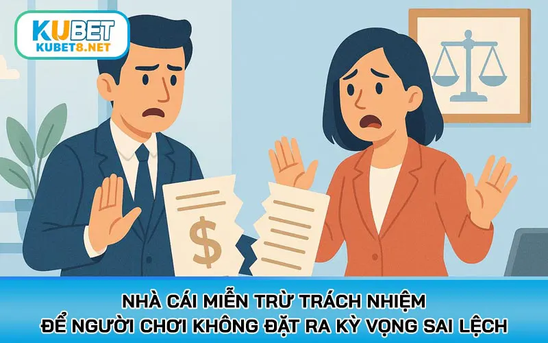Nhà cái miễn trừ trách nhiệm để người chơi không đặt ra kỳ vọng sai lệch
