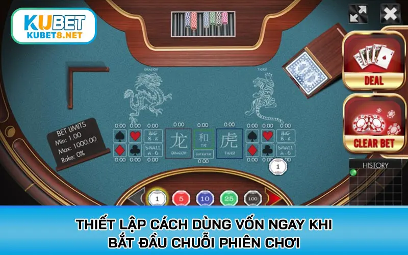 Thiết lập cách dùng vốn ngay khi bắt đầu chuỗi phiên chơi